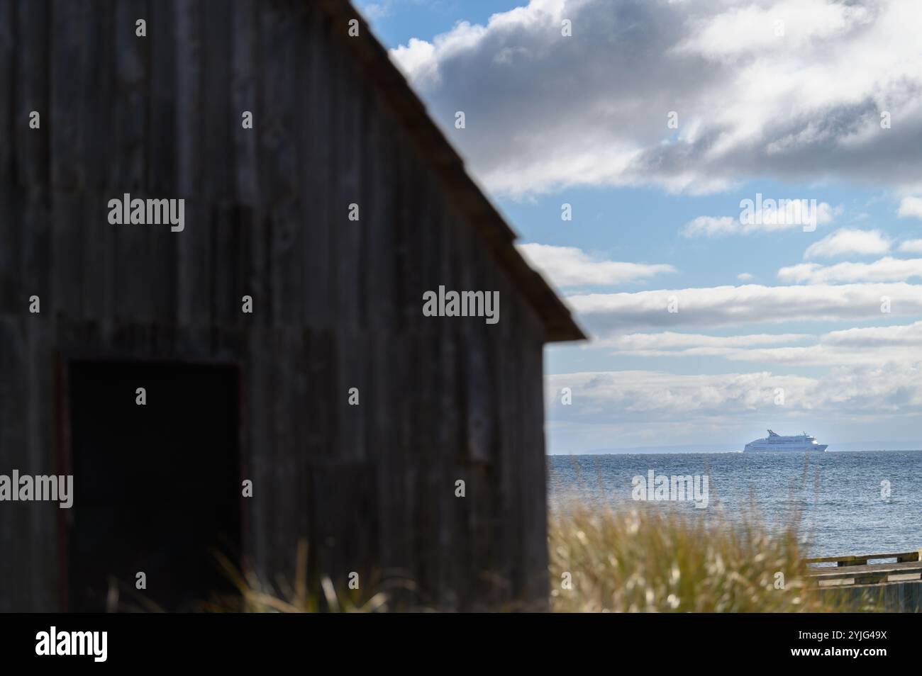 Un traversier CTMA traverse retourne à l'Île-du-Prince-Édouard après un voyage aux Îles-de-la-Madeleine. Banque D'Images