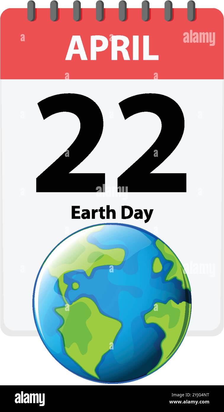 22 avril marqué par la célébration du jour de la Terre Illustration de Vecteur