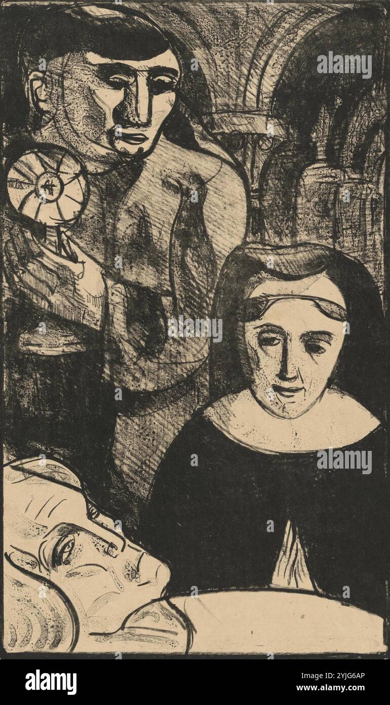 Ils vinrent amenant le Saint Sacrement (la vieille femme de Berkeley). Dimensions : 46 cm x 31 cm, 33,1 cm x 20 cm Musée : Musée Van Gogh, Amsterdam. Auteur : EMILE BERNARD. Banque D'Images