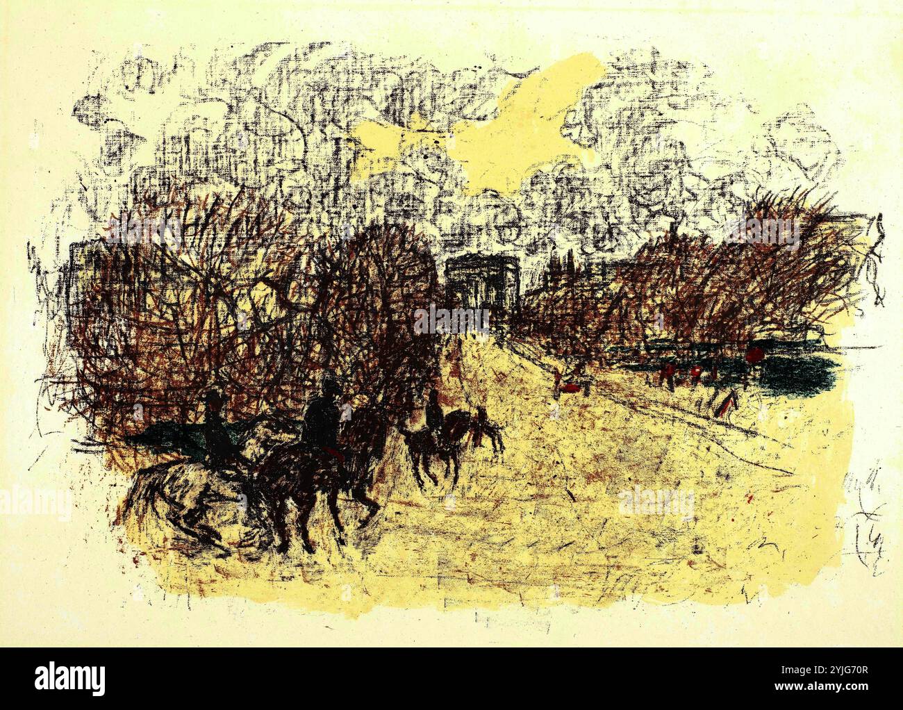 L'Arc de Triomphe. Dimensions : 41 cm x 56,3 cm, 31 cm x 46 cm Musée : Musée Van Gogh, Amsterdam. Auteur : PIERRE BONNARD. Banque D'Images