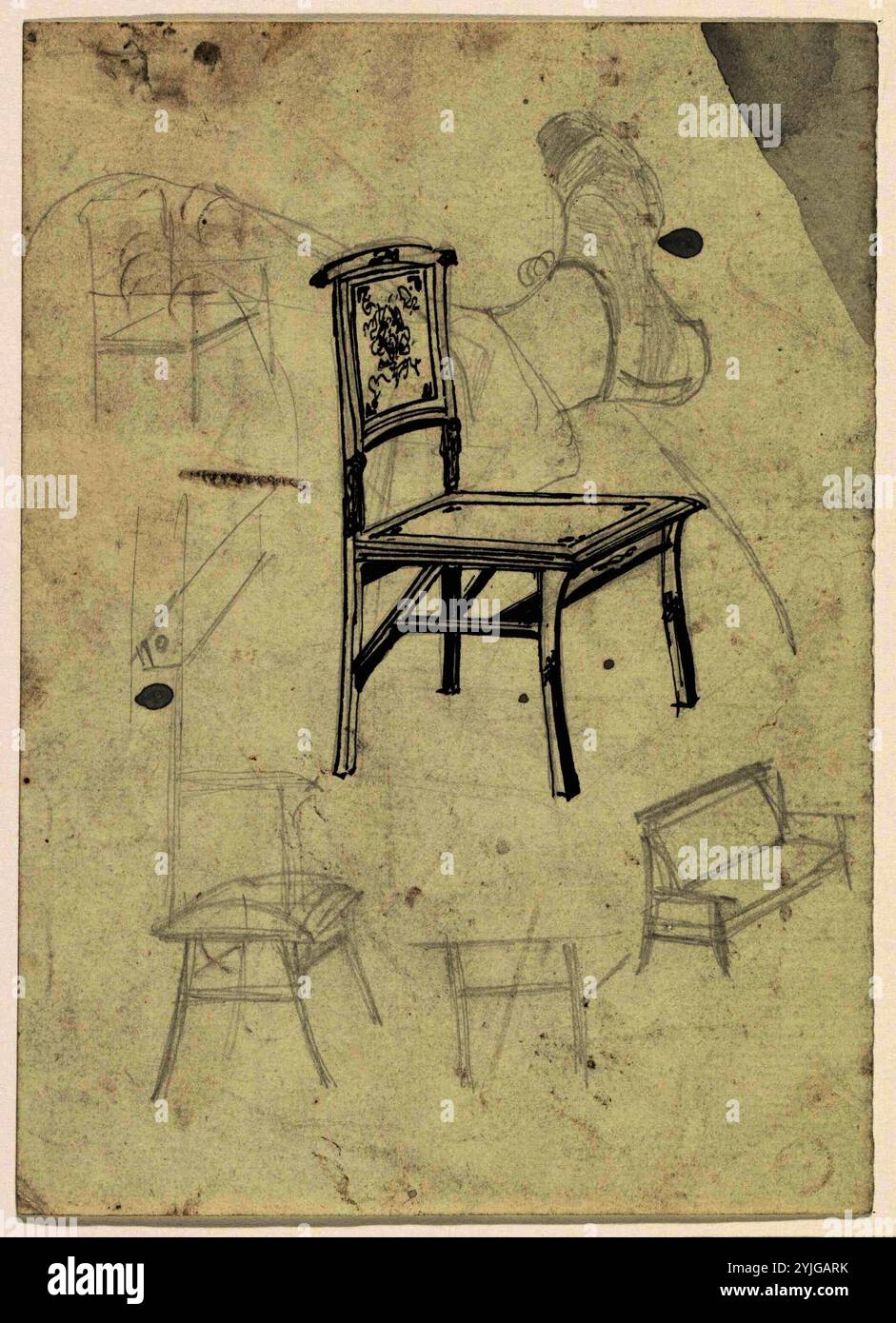 Conception d'un président. Rapporteur pour avis : Carel Adolph Lion Cachet. Dating : 1874 - 1945. Dimensions : H 196 mm × W 140 mm. Musée : Rijksmuseum, Amsterdam. Banque D'Images