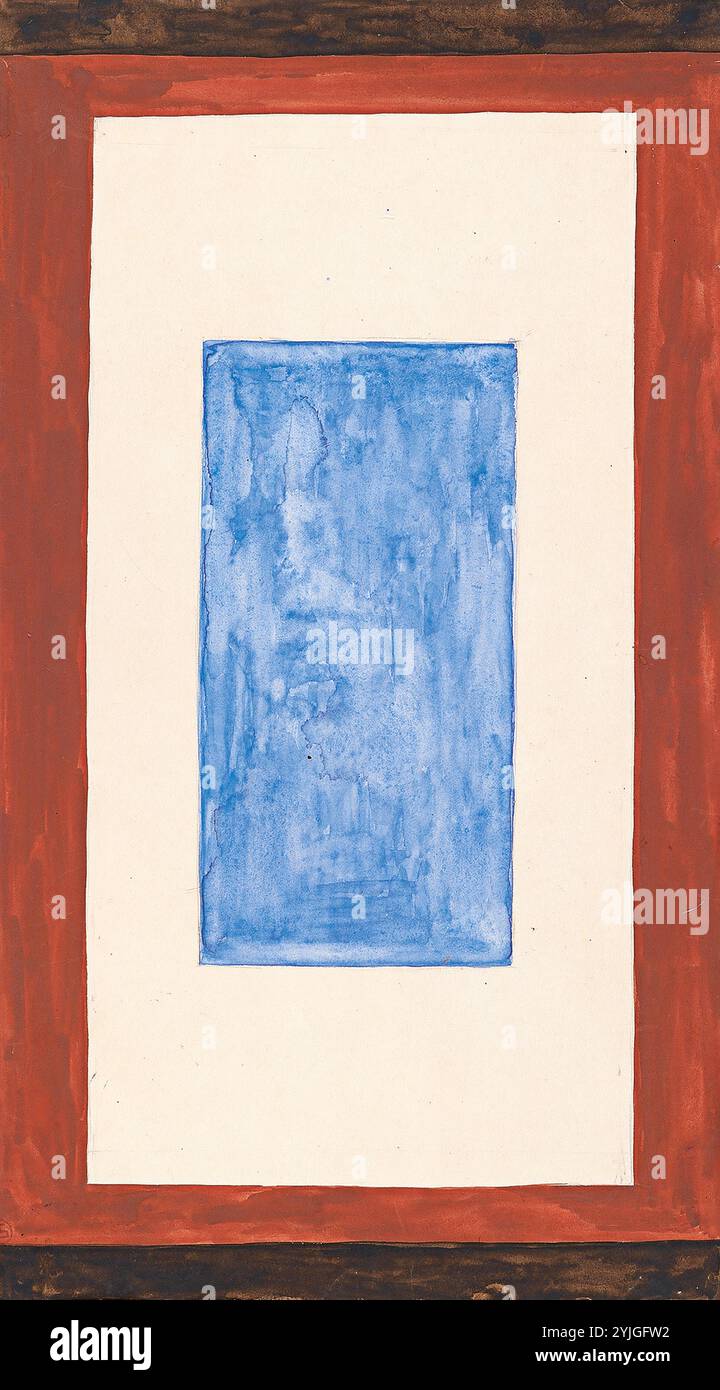 Natalia Gontcharova (Negaievo, 1881-Paris, 1962). La composition avec Rectangle bleu (ca. 1950 - 1959). Gouache sur papier. 47,7 x 26,7 cm. Musée : Musée national Musée Thyssen-Bornemisza, Madrid. Banque D'Images
