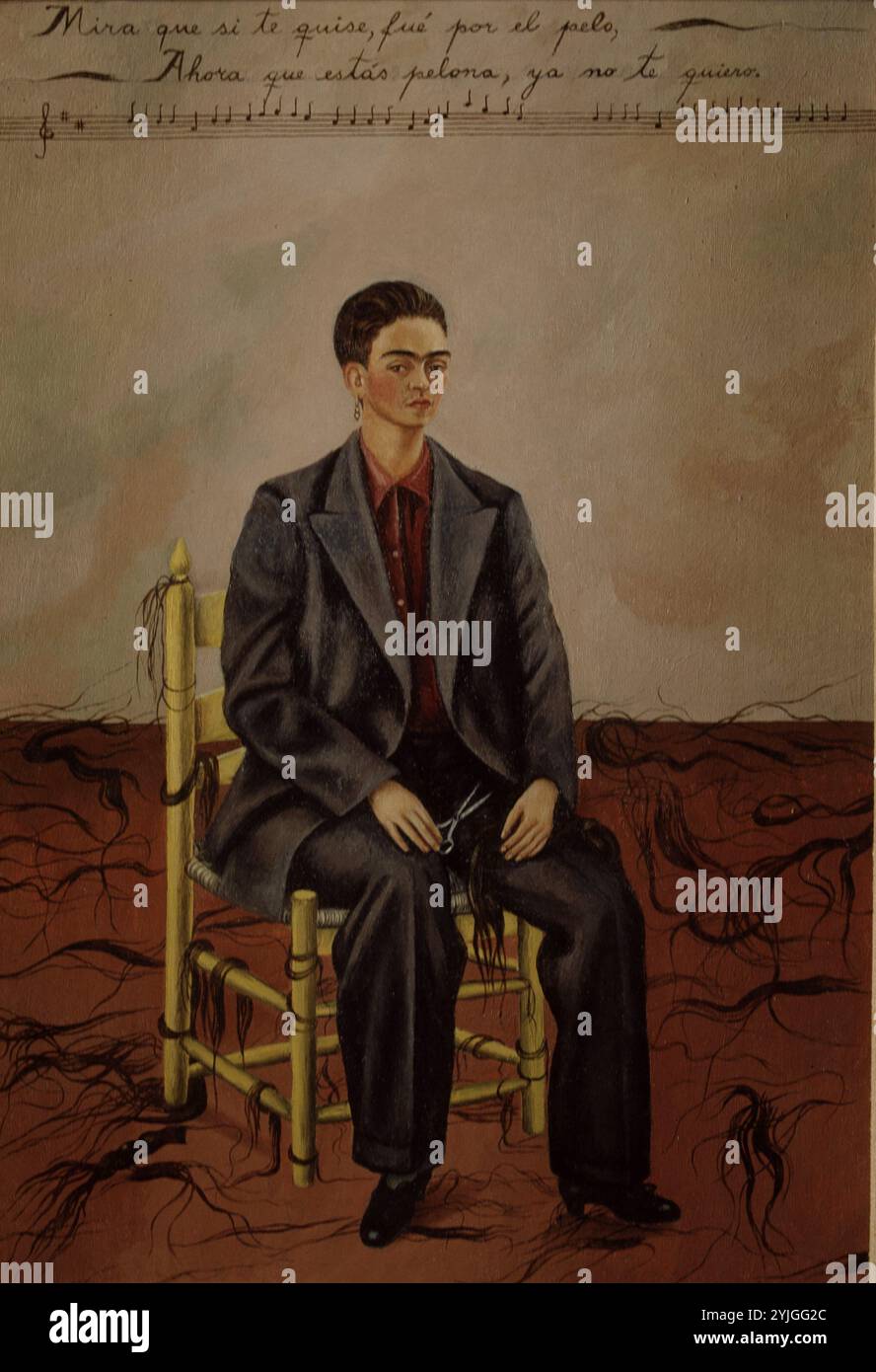 FRIDA KAHLO, PINTORA MEXICANA. 1907-1954 ' AUTORRETRATO CON PELO CORTO ', AÑO 1942 MUSEO ARTE MODERNO. NUEVA YORK. Banque D'Images