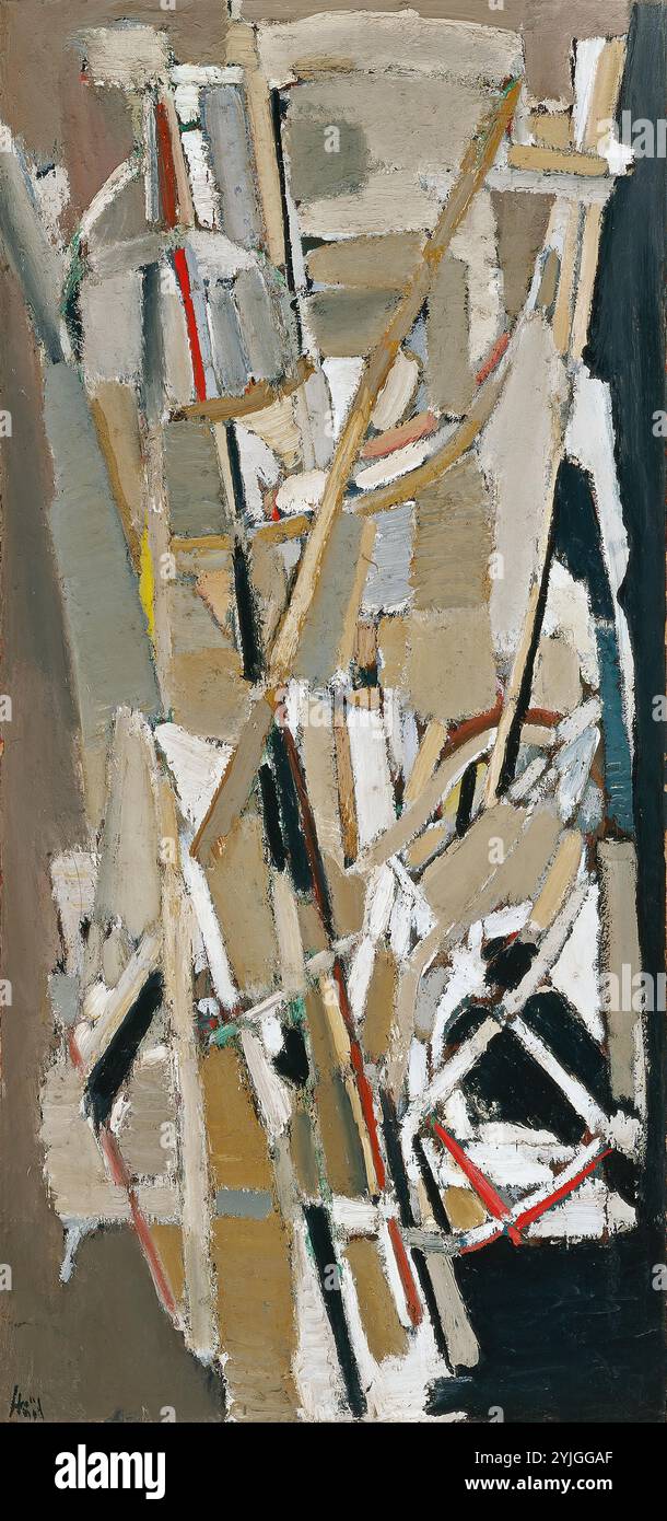 Nicolas de Staël (Saint-Pétersbourg, 1914 - Antibes, 1955). Composition gris (1948). Huile sur toile. 148,5 x 68,5 cm. Musée : Musée national Musée Thyssen-Bornemisza, Madrid. Banque D'Images