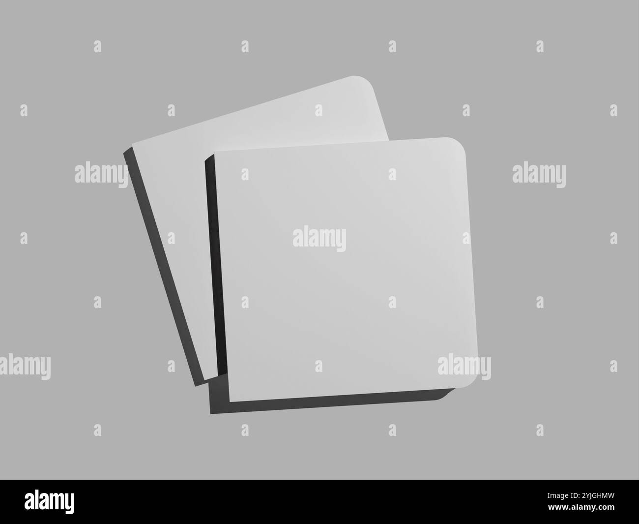 Livre blanc blanc plat cartonné maquette carrée 3D. Banque D'Images