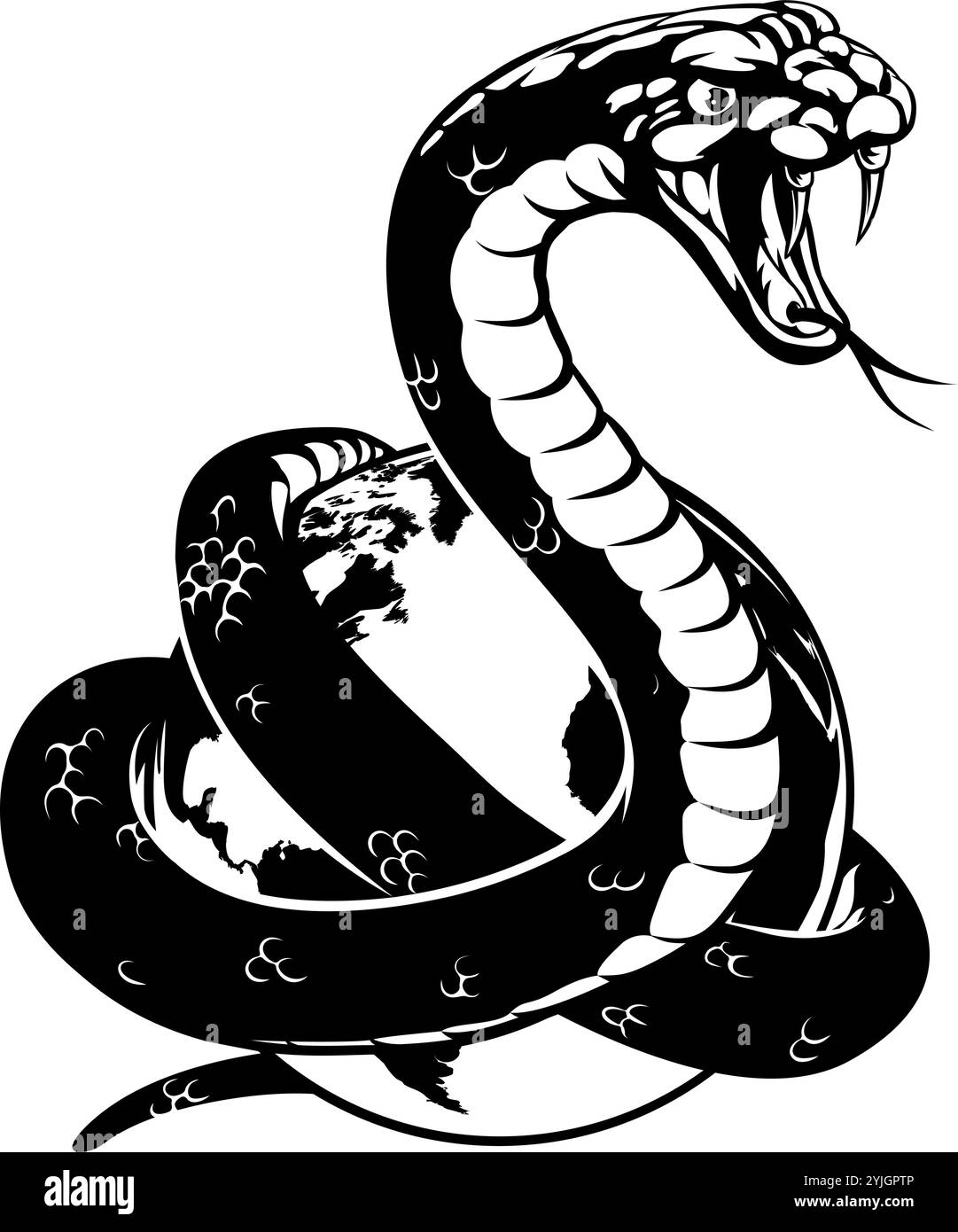 Concept globe terrestre Snake World Illustration de Vecteur