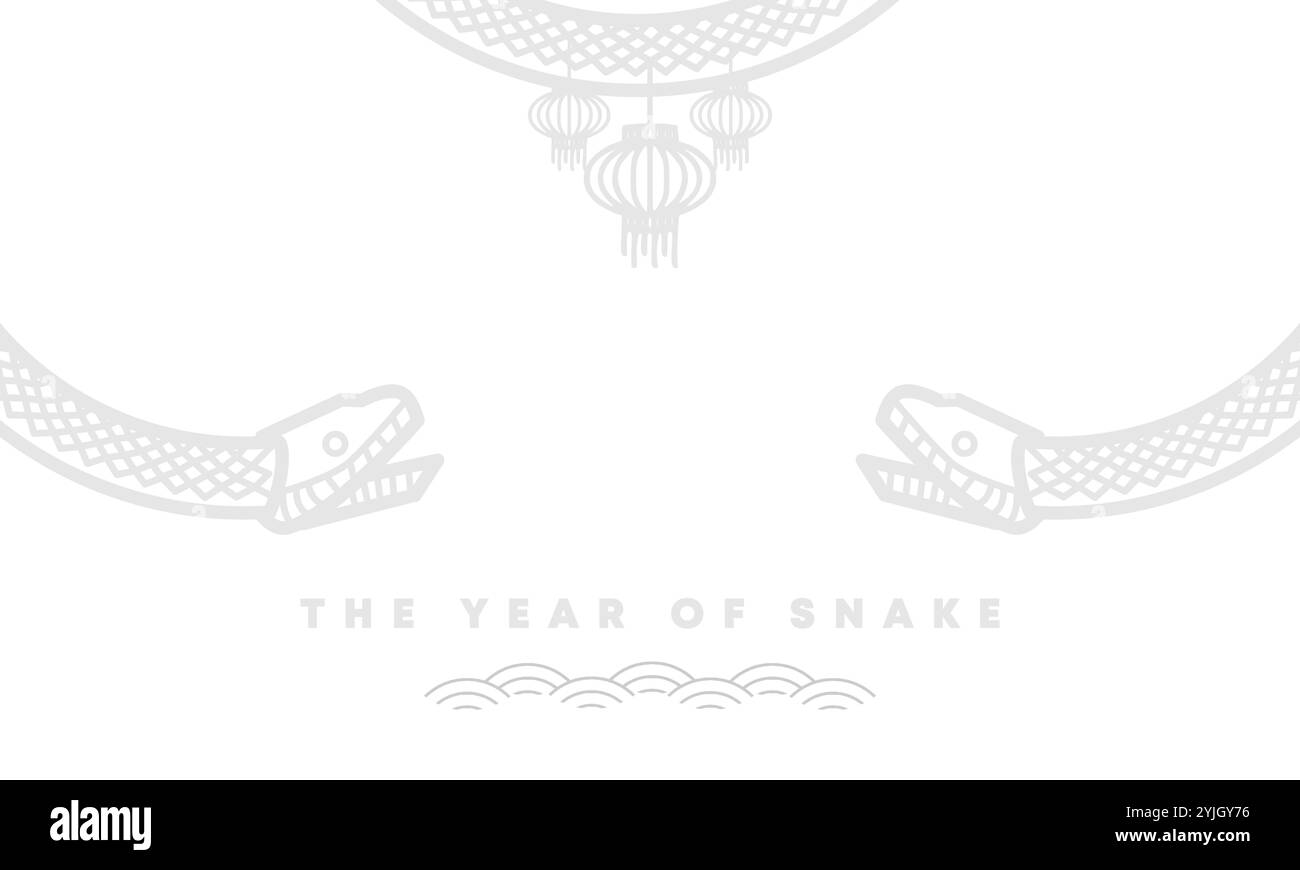 Saluant l'année du serpent, ornement pour le concept de bannière de fond Imlek Illustration de Vecteur