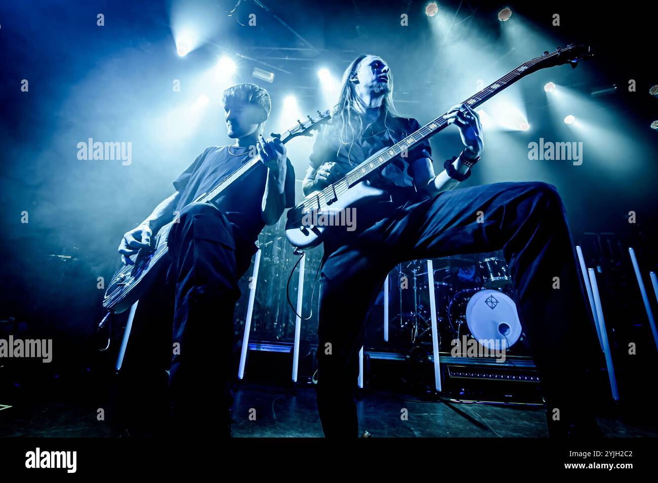 Aarhus, Danemark. 14 novembre 2024. Le groupe de rock américain Black satellite donne un concert au Voxhall à Aarhus. Banque D'Images