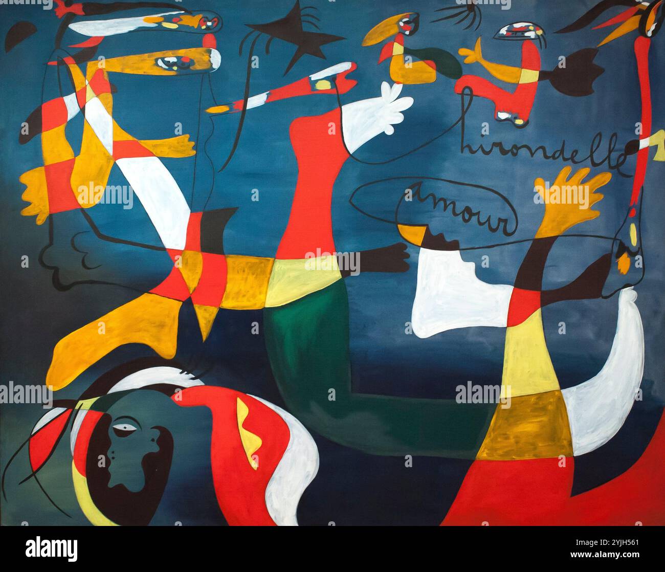 Joan Miró / Hirondelle 'Amour', 1933-1934, Óleo sobre lienzo, 199,3 x 247,6 cm. Musée : MoMA, le Museum of Modern Art, New York. Banque D'Images