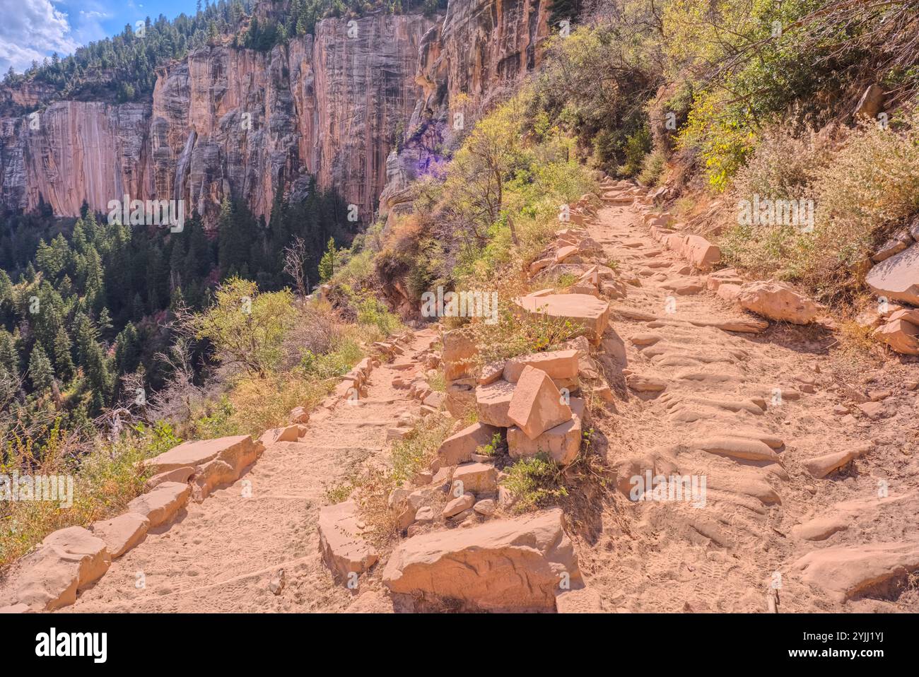 10th Switchback le long de North Kaibab Trail à North Rim AZ Banque D'Images