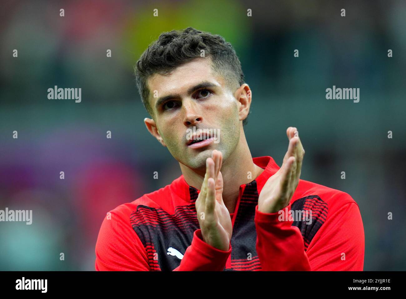 Christian Pulisic d'AC Milan lors du match de football Serie A entre Milan et Lecce au stade San Siro de Milan, Italie du Nord - vendredi 27 septembre 2024. Sport - Soccer . (Photo de Spada/Lapresse) Banque D'Images