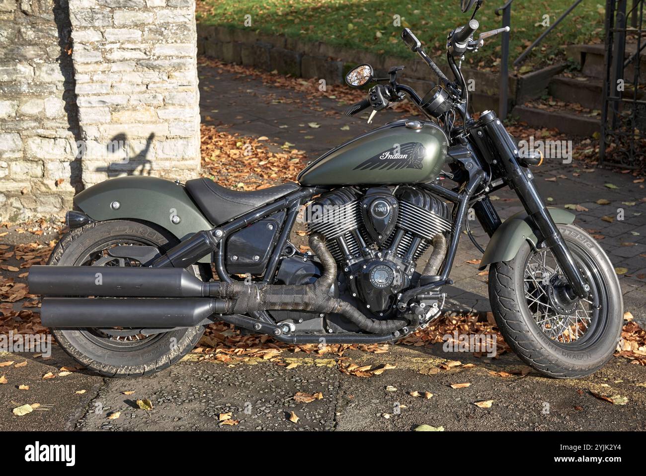 Indian Motorcycle Chief Dark Horse, 1 890 cc, 2022 - la marque américaine de motos est connue comme la première entreprise de motos de l'Amérique. Angleterre Royaume-Uni Banque D'Images