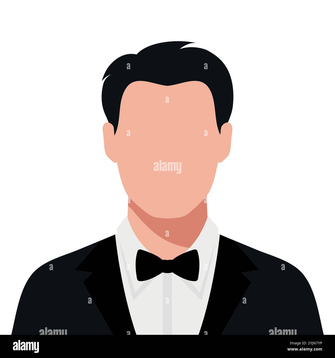 Jeune homme abstrait sans visage en smoking et noeud papillon. Illustration vectorielle Illustration de Vecteur