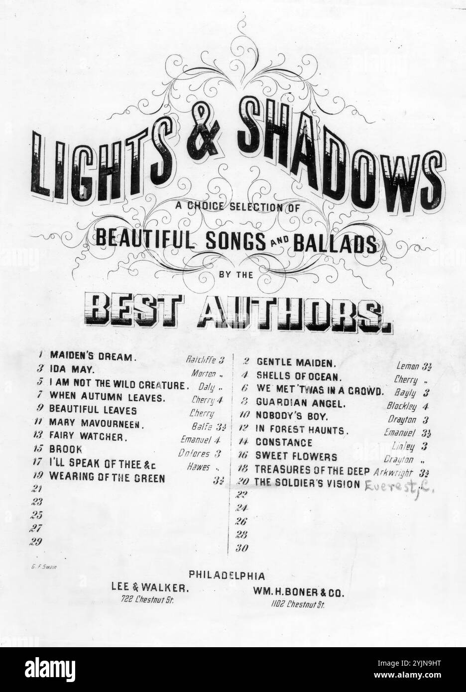 The Soldier's vision, Everest, C. (compositeur), Everest, C. (parolier), Lee & Walker, Philadelphie, 1862., États-Unis, histoire, guerre civile, 1861-1865, aspects sociaux, chansons et musique, États-Unis, histoire, Guerre civile, 1861-1865, chansons et musique, chansons, textes, contes, États-Unis, musique, poésie, chansons, accompagnements, partitions, catalogues, soldats, États-Unis, chansons et musique, rêves, chansons et musique, musique vocale, chansons populaires du jour, chansons et musique, Guerre et conflits, Guerre civile et reconstruction (1861-1877), musique associée au côté de l'Union, partitions Banque D'Images