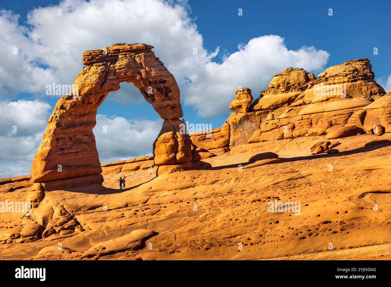 Delicate Arch dans le parc national d'Arches, Utah. Delicate Arch est une arche naturelle autoportante de 16m située dans le parc national des Arches, près de Moab à Grand Coun Banque D'Images