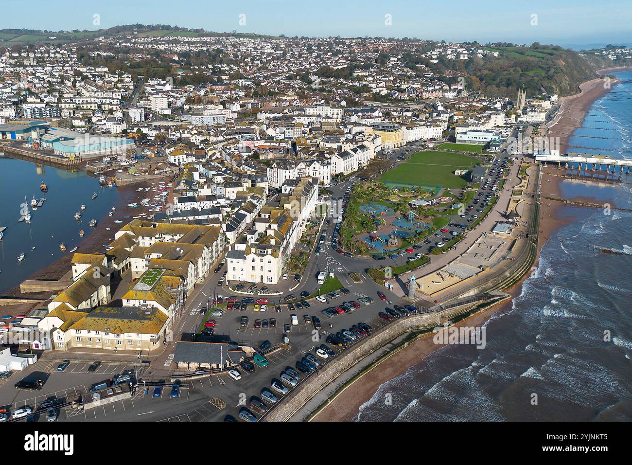 Vue générale de la ville côtière de Teignmouth dans le devon, Royaume-Uni. Banque D'Images