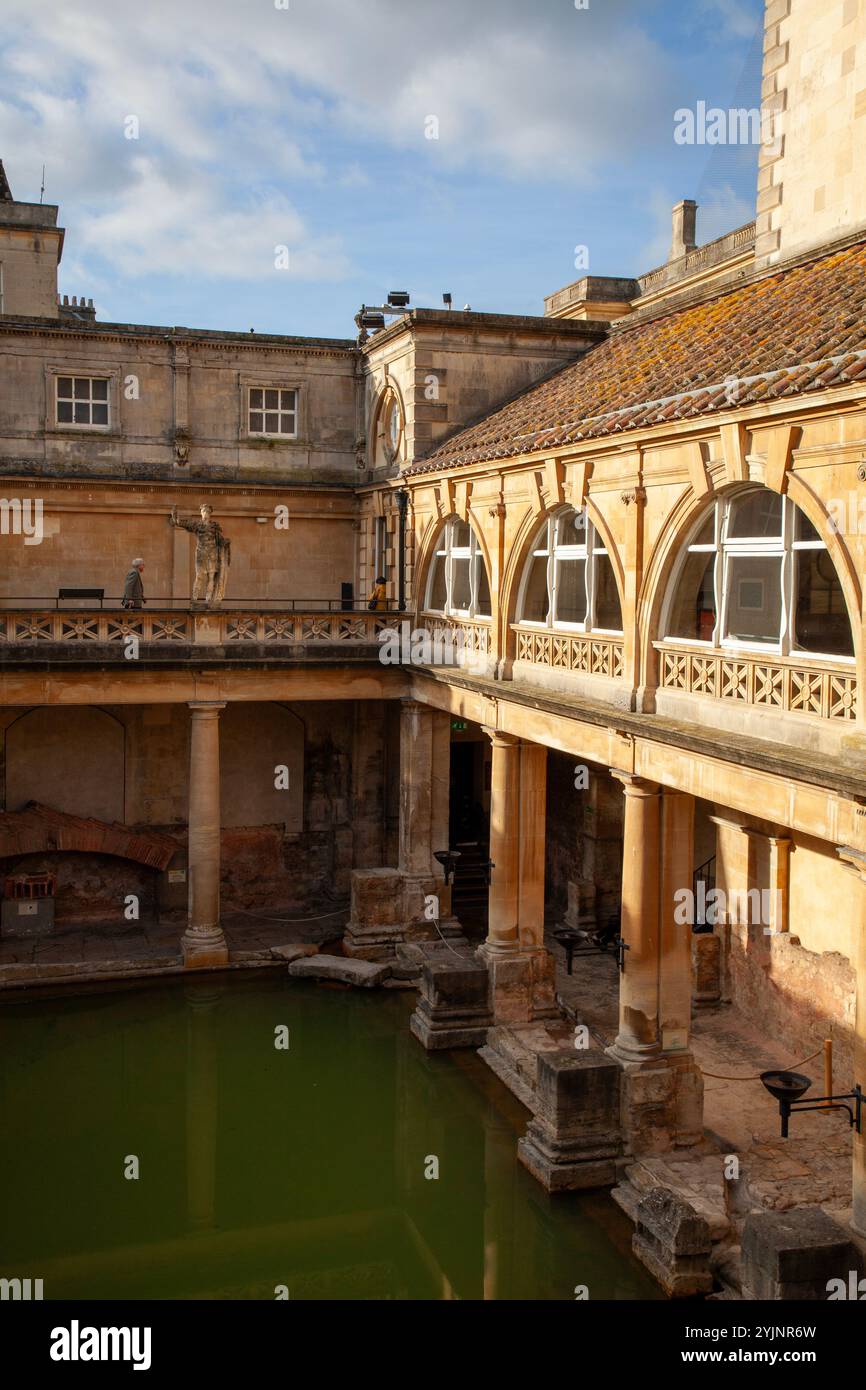 Les thermes romains dans la ville de Bath, Angleterre Banque D'Images