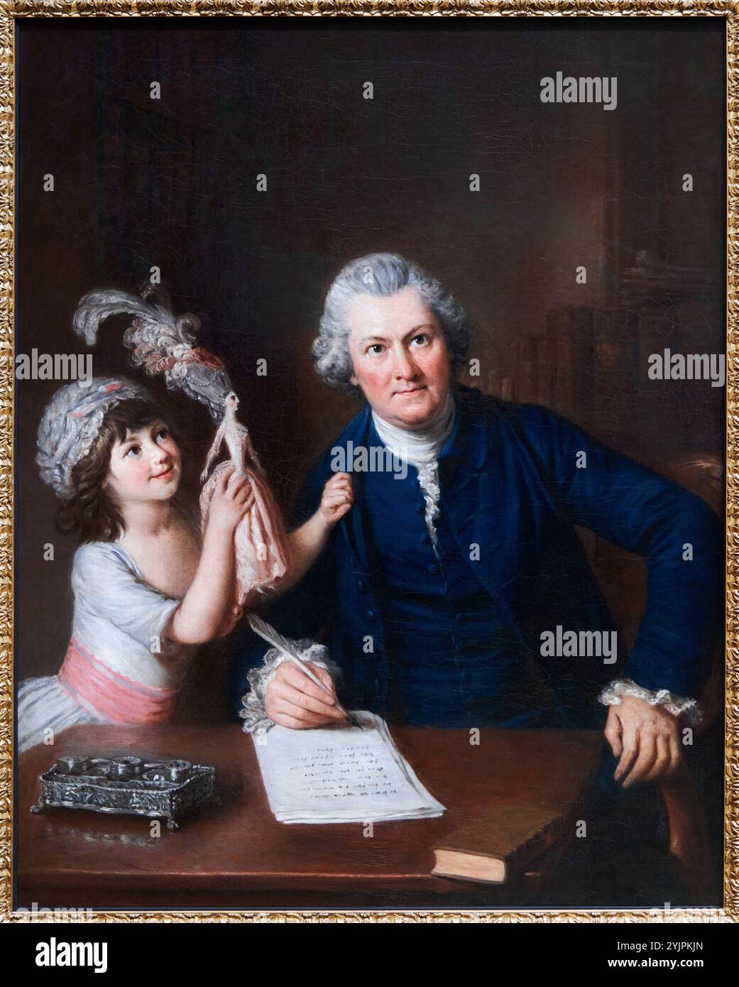 Christopher Anstey (1724-1805) et sa fille Mary Ann Anstey (1763-1829), par William Hoare, vers 1776, National Portrait Gallery, Londres, ROYAUME-UNI. Banque D'Images