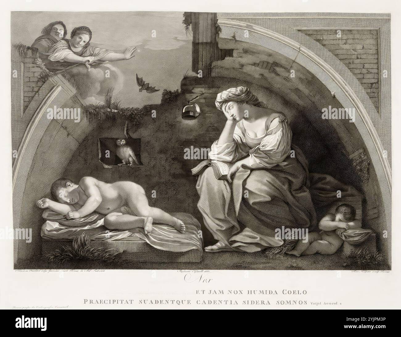 Volpato, Giovanni, inventeur : Guercino(F.. Barbieri), travail, nuit (selon Guercino), dessin sur acier, graphiques, dimensions : largeur de plaque 48 cm, hauteur de plaque 37 cm, largeur de feuille 63,8 cm, hauteur de feuille 49,5 cm, largeur d'image 45 cm, hauteur d'image 30,5 cm, 9, 3, 1999 Banque D'Images