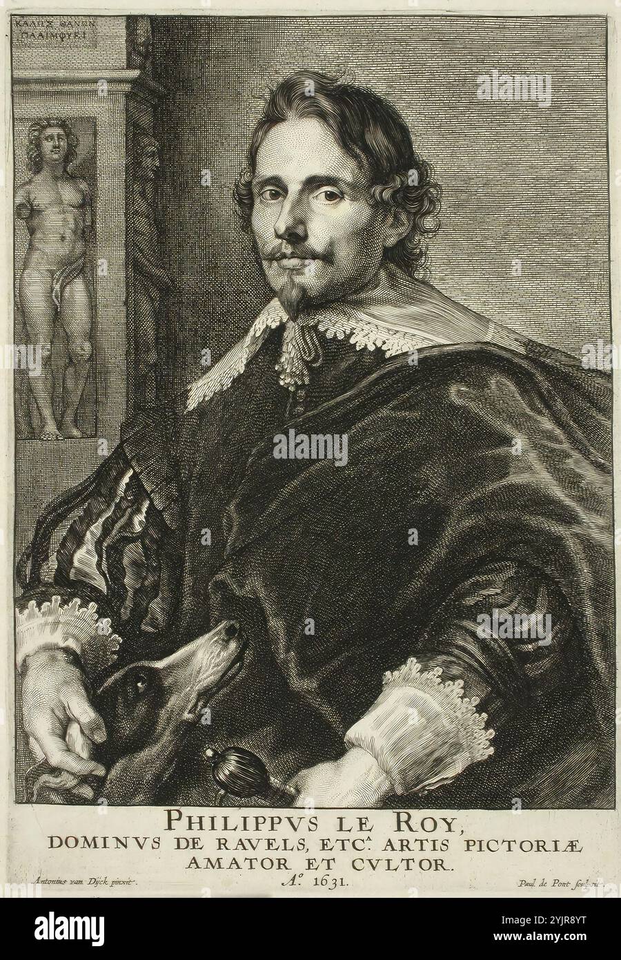 PONTIUS, Paul, Philippe Leroy, (1000 - 2003), gravure sur cuivre, graphiques, largeur de plaque 18,2 cm, hauteur de plaque 26 cm, largeur de feuille 26,8 cm, hauteur de feuille 37,7 cm Banque D'Images