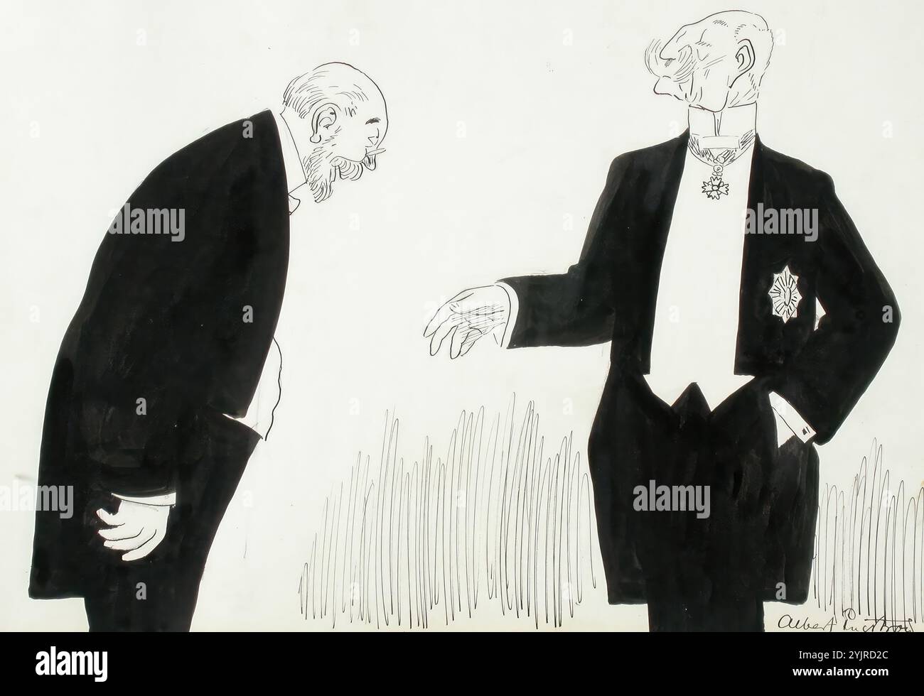 Engström, Albert, travail, pharmacien et baron, caricature, dessin, 28,9 cm x 42,8 cm Banque D'Images