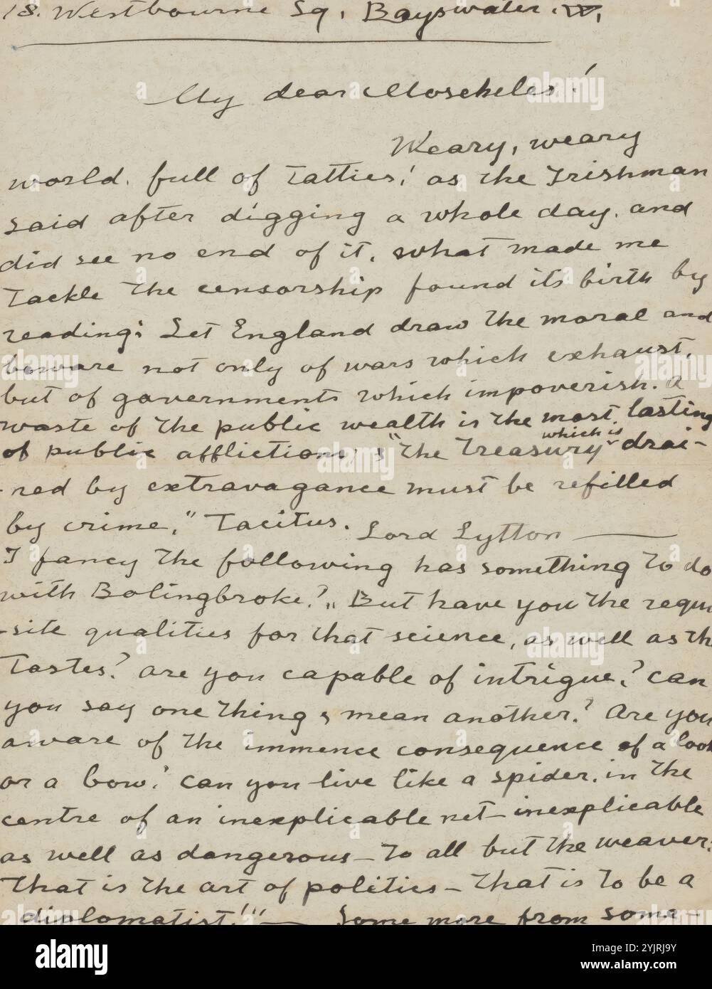 Lettre à Felix Stone Moscheles, écrivain : Matthijs Maris, Londres, au plus tard le 20 juin 1916, encre papier, écriture, stylo, littérature, arts, argent, Anvers (ville), Felix Stone Moscheles, Omar Khayyám, Edwin Markham, Mary Russell Mitford, John Macallan Swan, H. Fielding Hall Banque D'Images