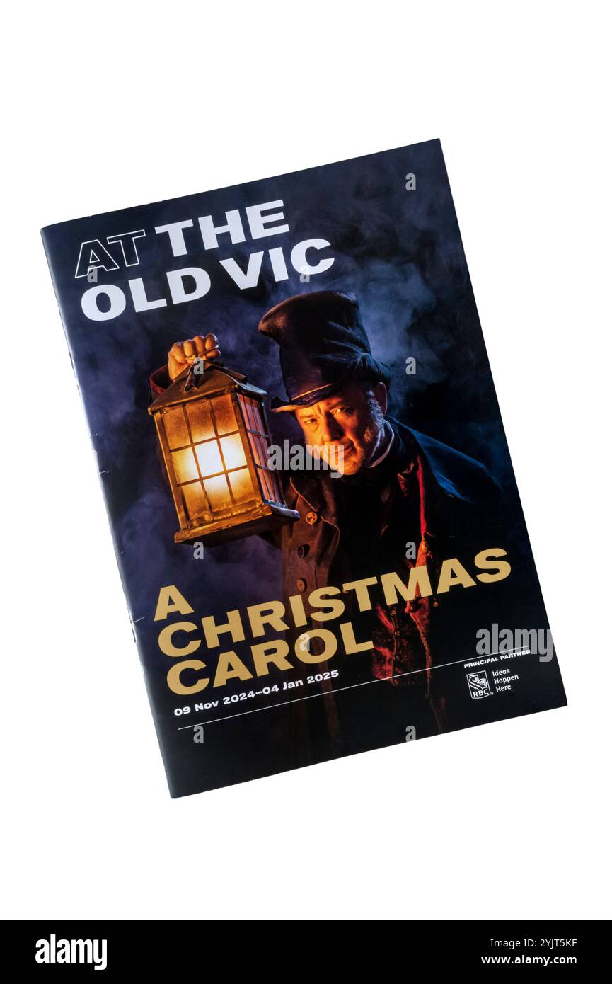 Programme de théâtre pour John Simm en 2024 production d'Un chant de Noël de Charles Dickens au Old Vic. Banque D'Images