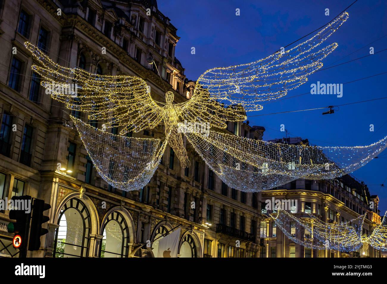 Regent Street, lumières de Noël, 2024, Londres, Royaume-Uni Banque D'Images