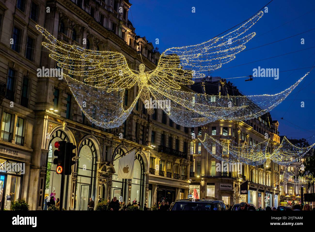 Regent Street, lumières de Noël, 2024, Londres, Royaume-Uni Banque D'Images