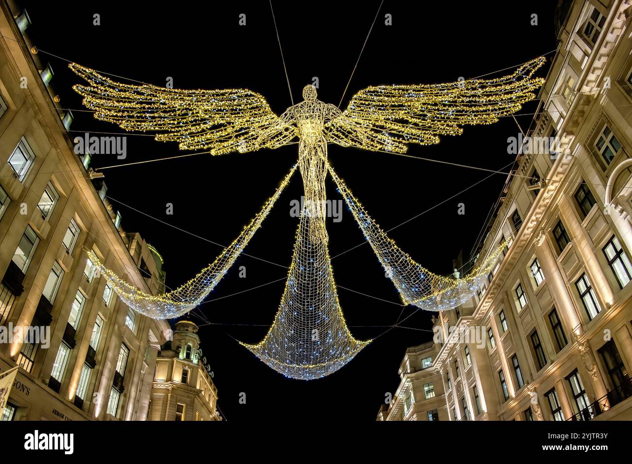 Regent Street, lumières de Noël, 2024, Londres, Royaume-Uni Banque D'Images