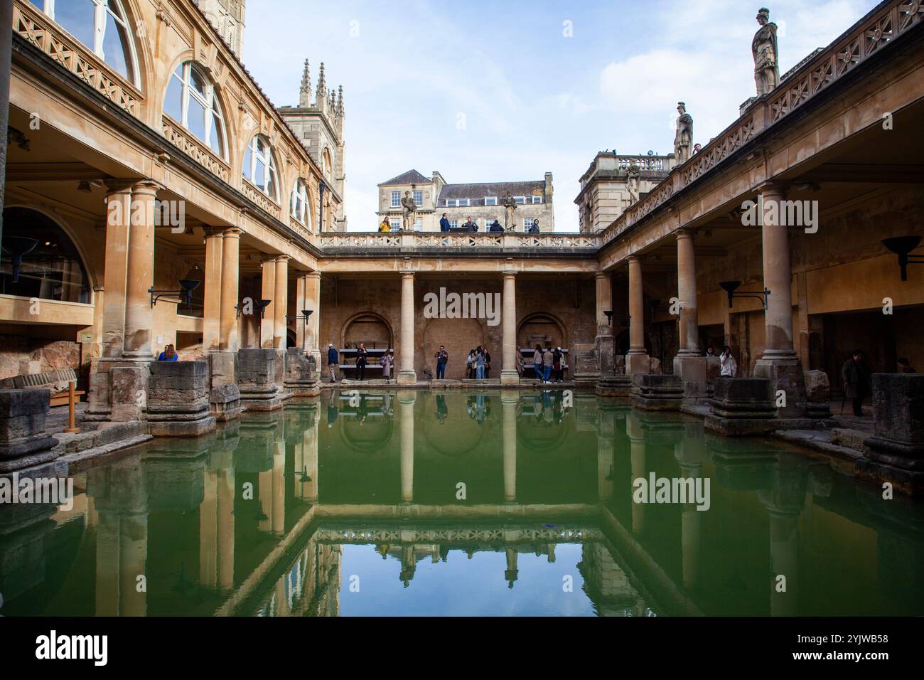 Les thermes romains dans la ville de Bath, Angleterre Banque D'Images