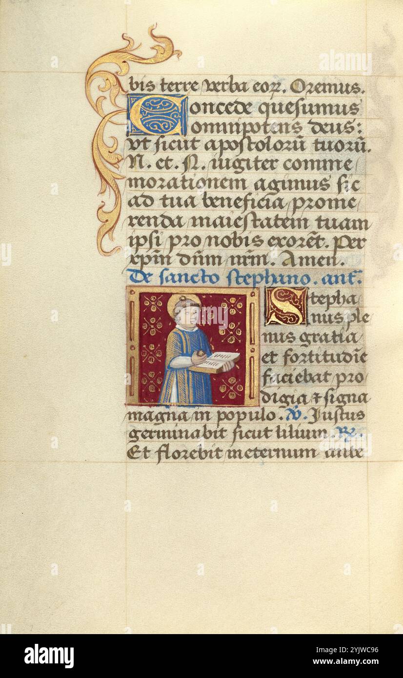Saint-Étienne ; heures de Poncher, vers 1500. Banque D'Images Saint-Étienne ; heures de Poncher, vers 1500. Banque D'Images