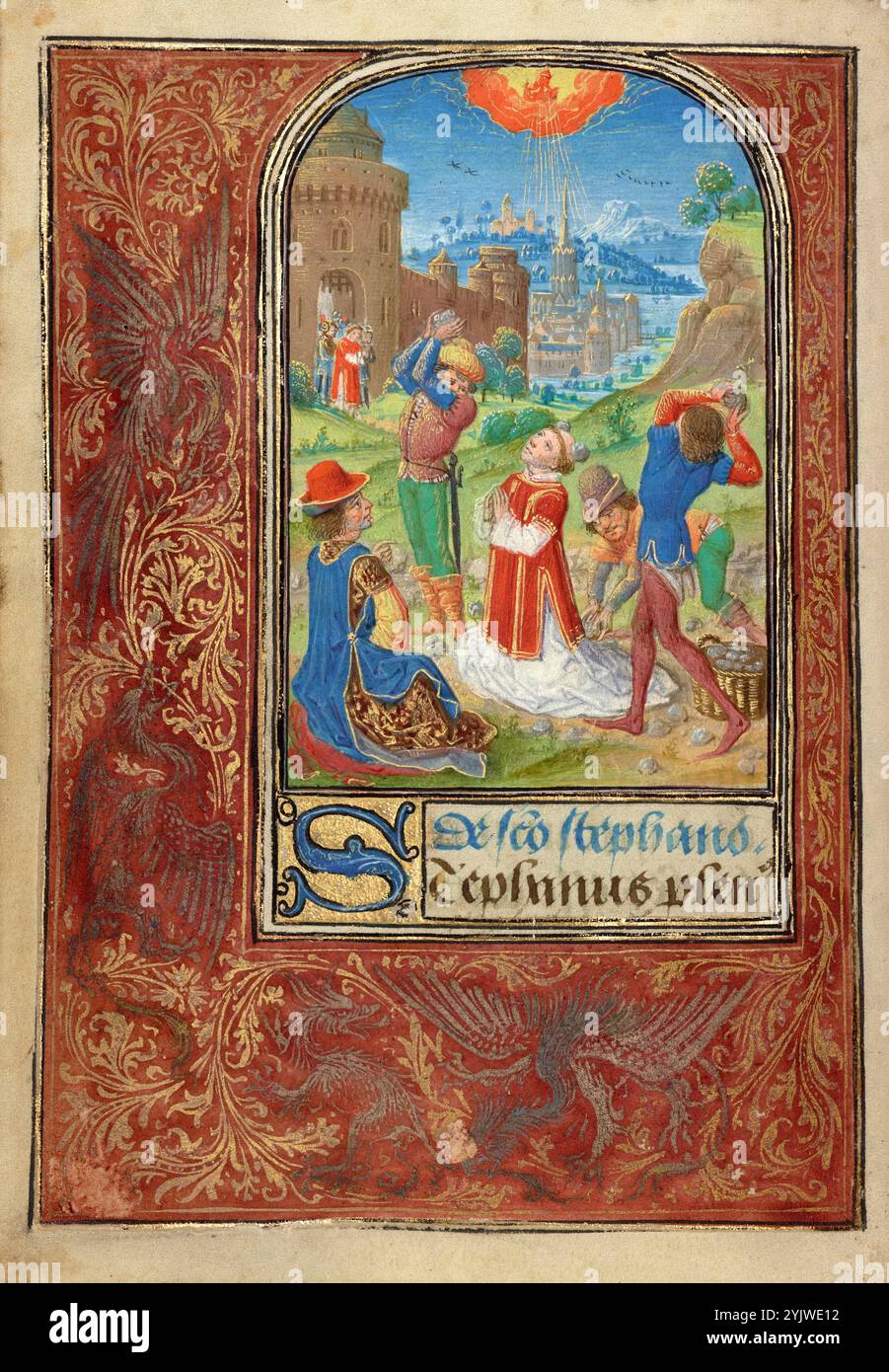 La lapidation de Saint-Étienne ; Livre de prière de Charles le Téméraire, 1469. Banque D'Images La lapidation de Saint-Étienne ; Livre de prière de Charles le Téméraire, 1469. Banque D'Images