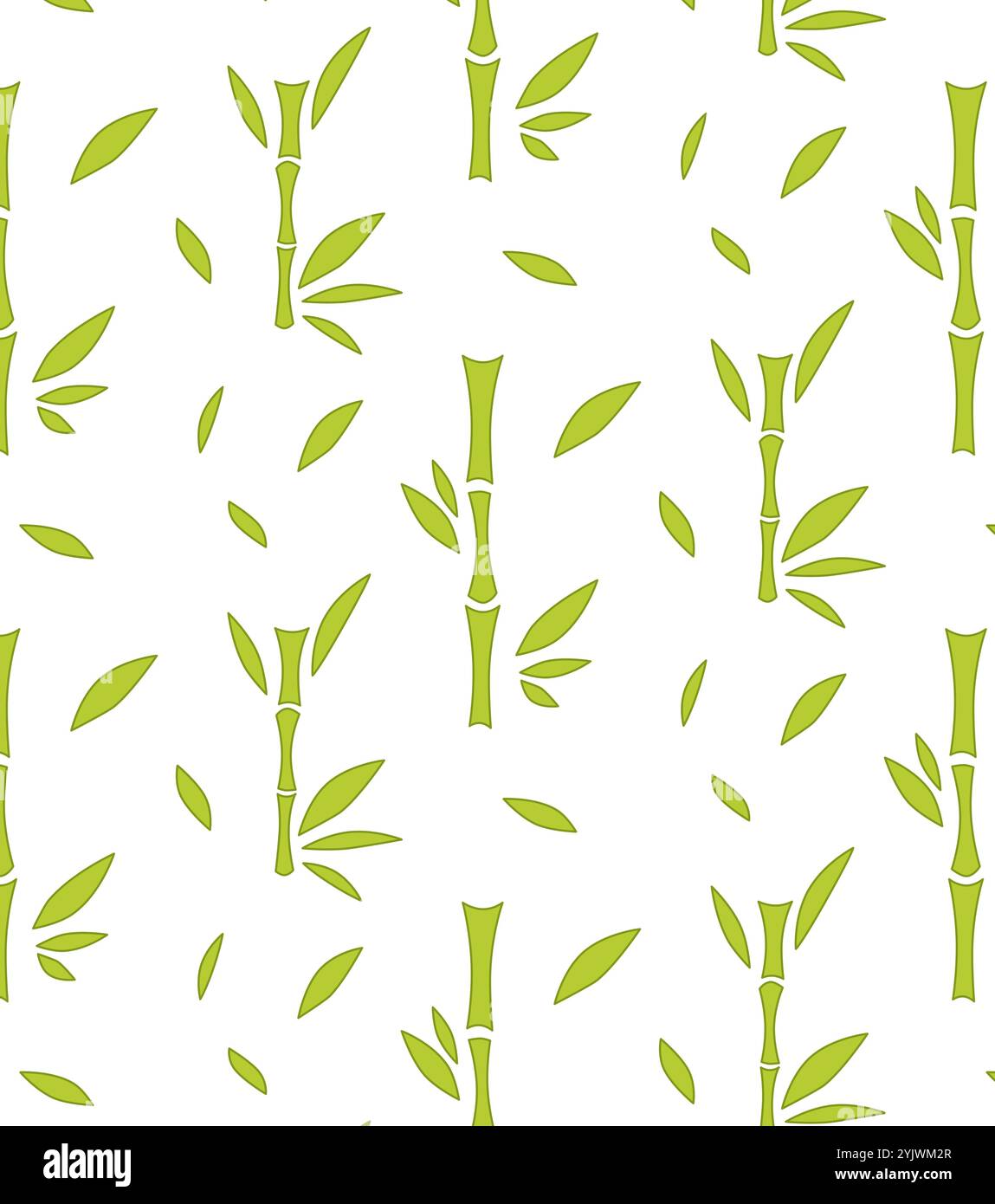 Bâton de bambou et feuilles illustration de style graphique. Motif vectoriel sans couture en arrière-plan transpatant Illustration de Vecteur