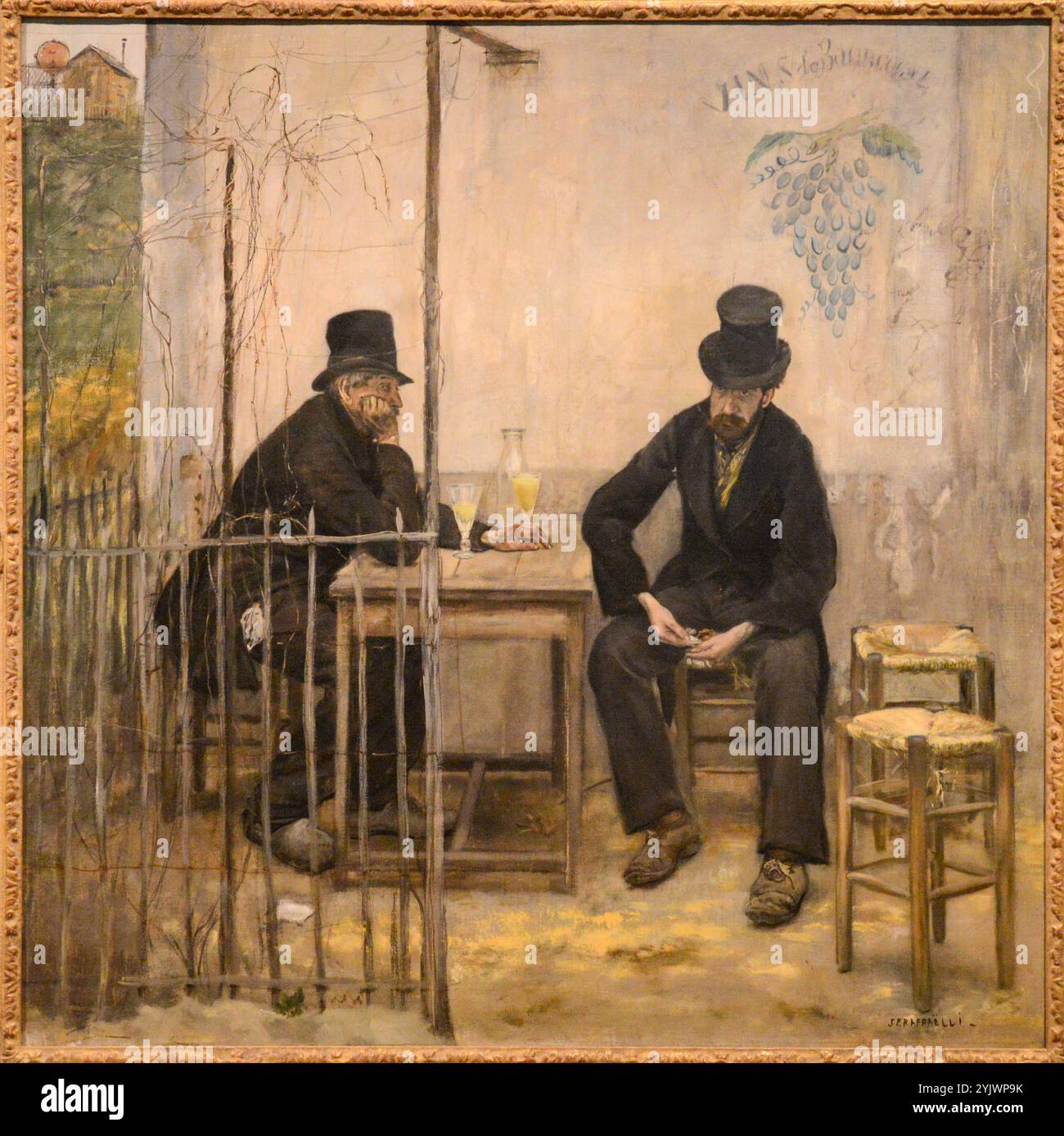 « Les absins buveurs » du peintre Raffaëlli, 1881 Banque D'Images