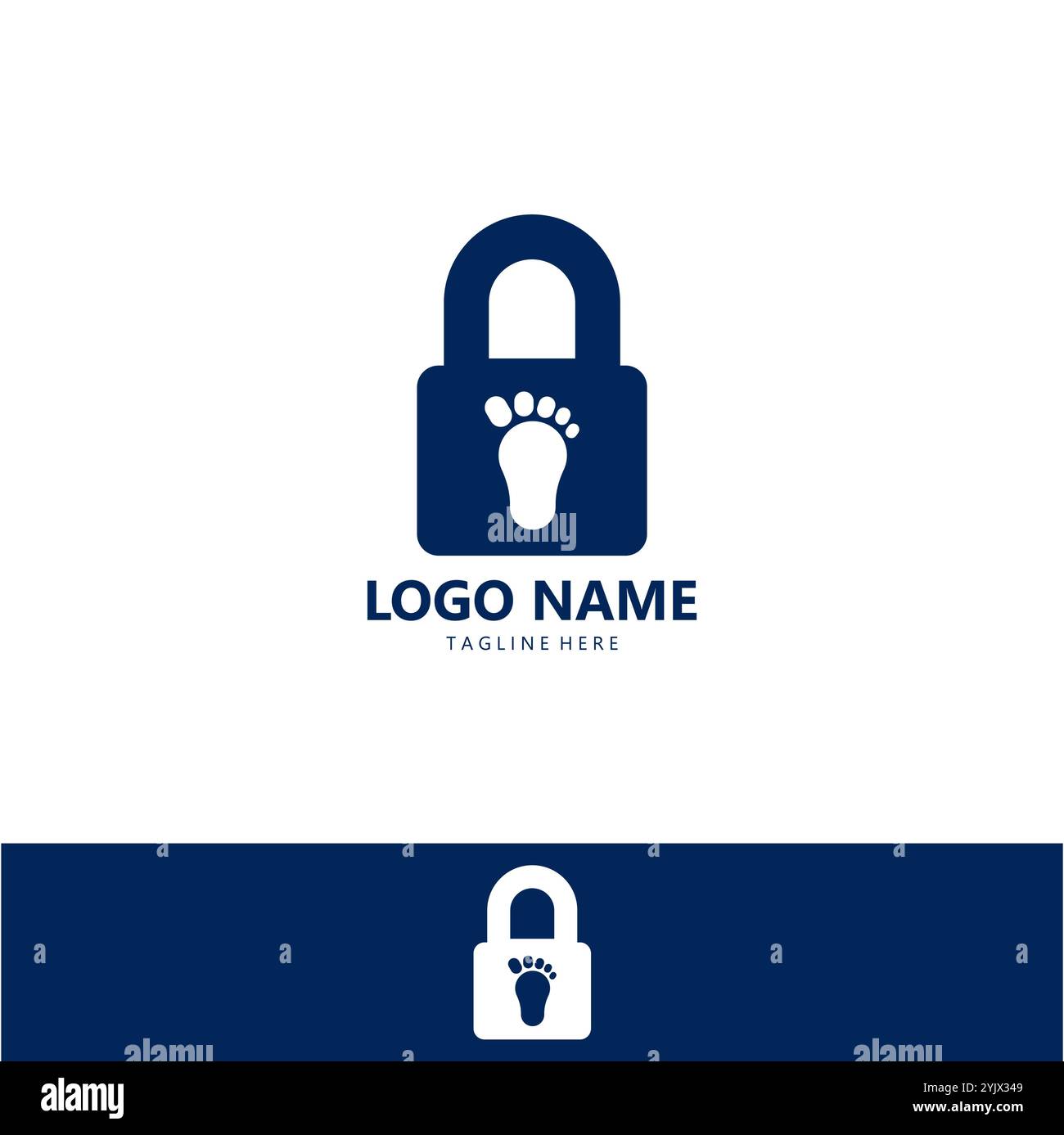 vecteur de conception de logo de pied de cadenas Illustration de Vecteur