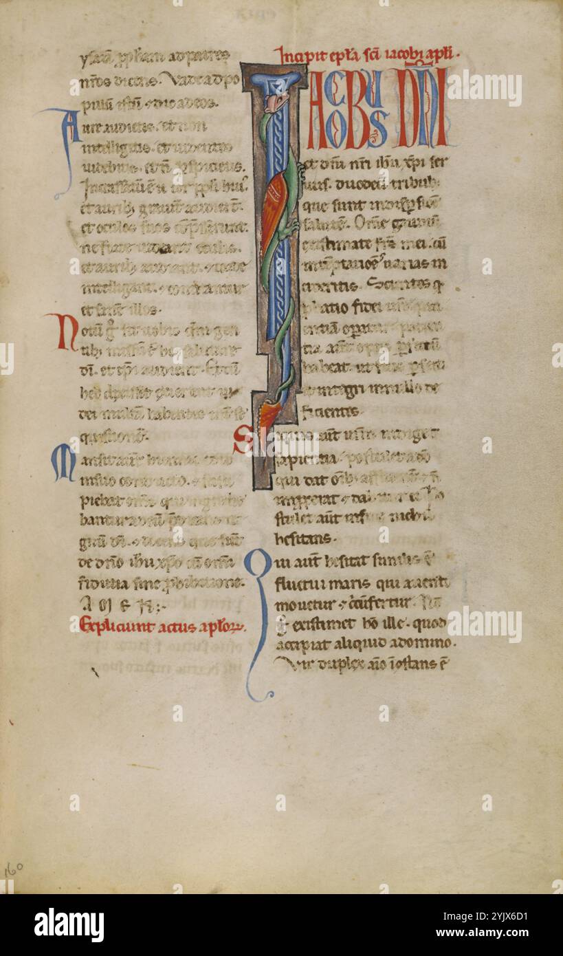 Décoré initial I ; Nouveau Testament, fin du XIIe siècle. Banque D'Images