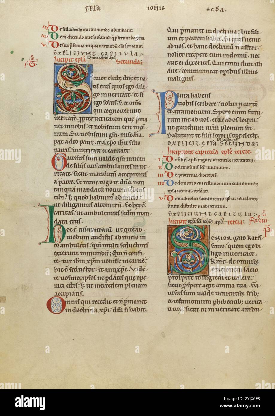 Décoré initial S ; Nouveau Testament (avec des chanoines de Priscillien), vers 1170. Banque D'Images