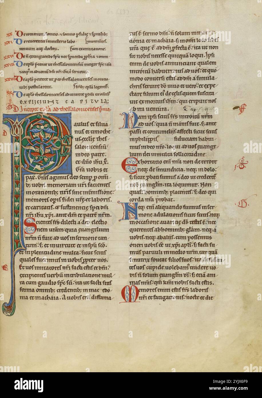 Décoré initial P ; Nouveau Testament (avec des chanoines de Priscillien), vers 1170. Banque D'Images