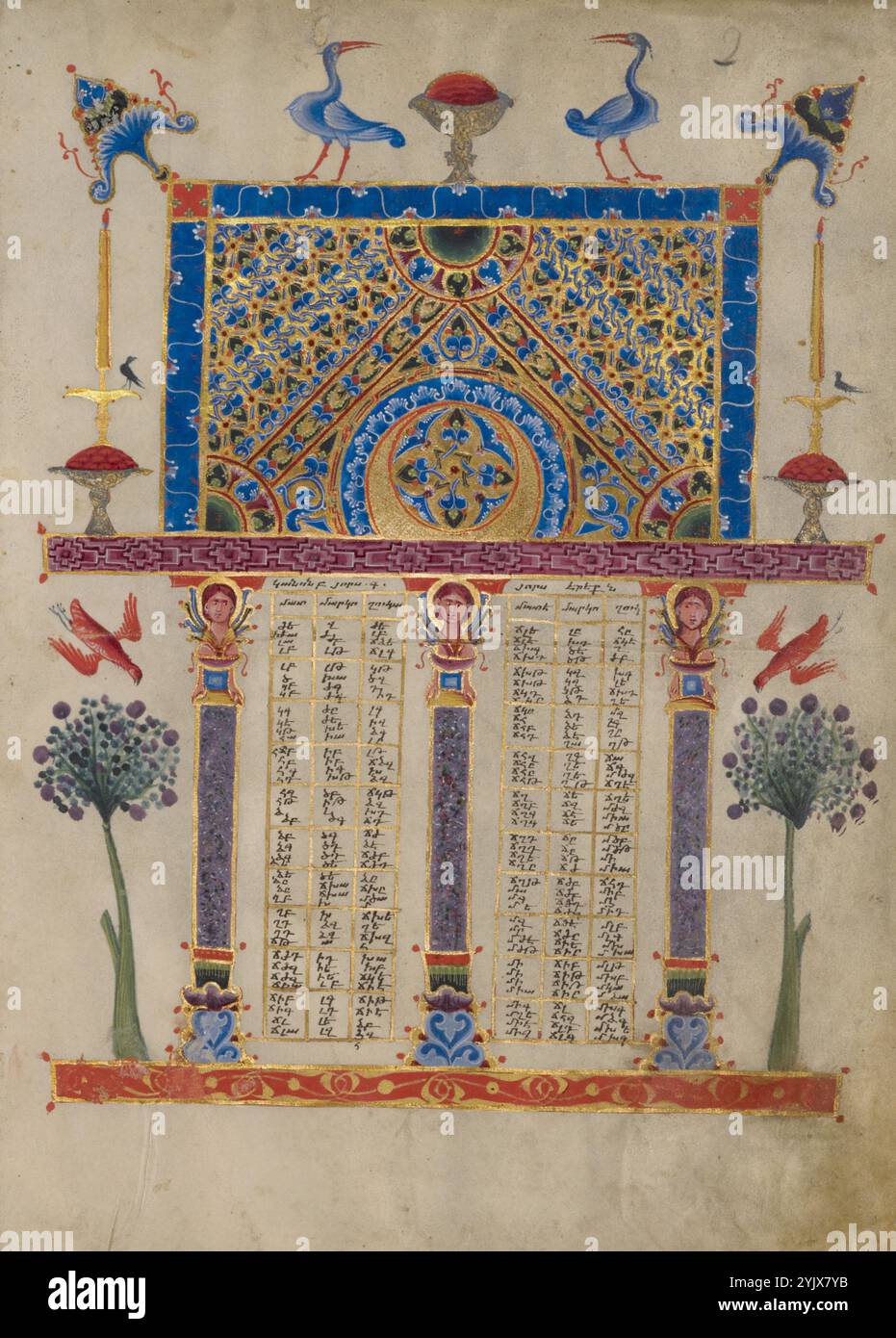 Canon table page ; Zeyt'un Gospels, 1256. Banque D'Images