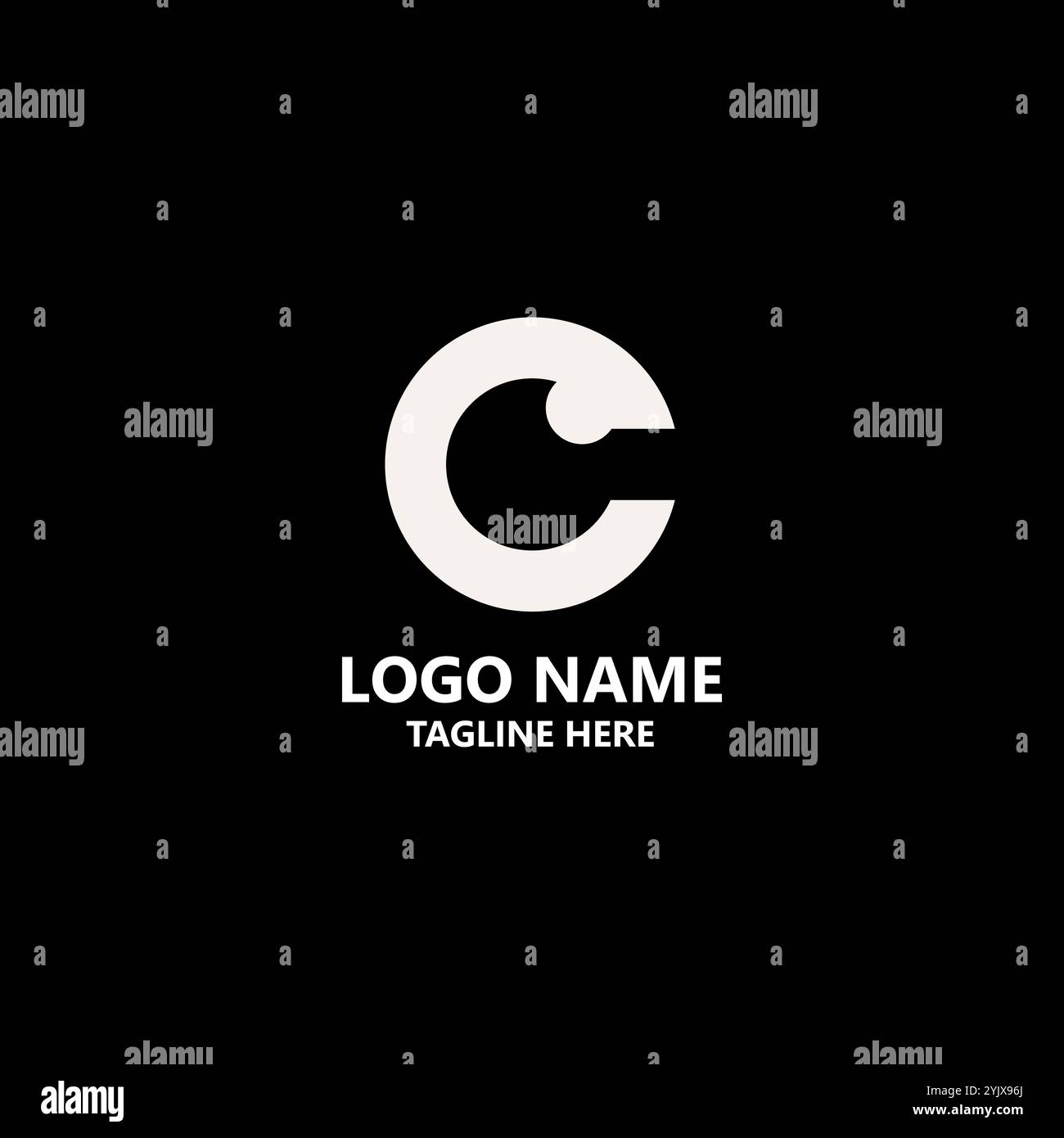 Vecteur de conception de logo d'oeil de lettre C. Illustration de Vecteur