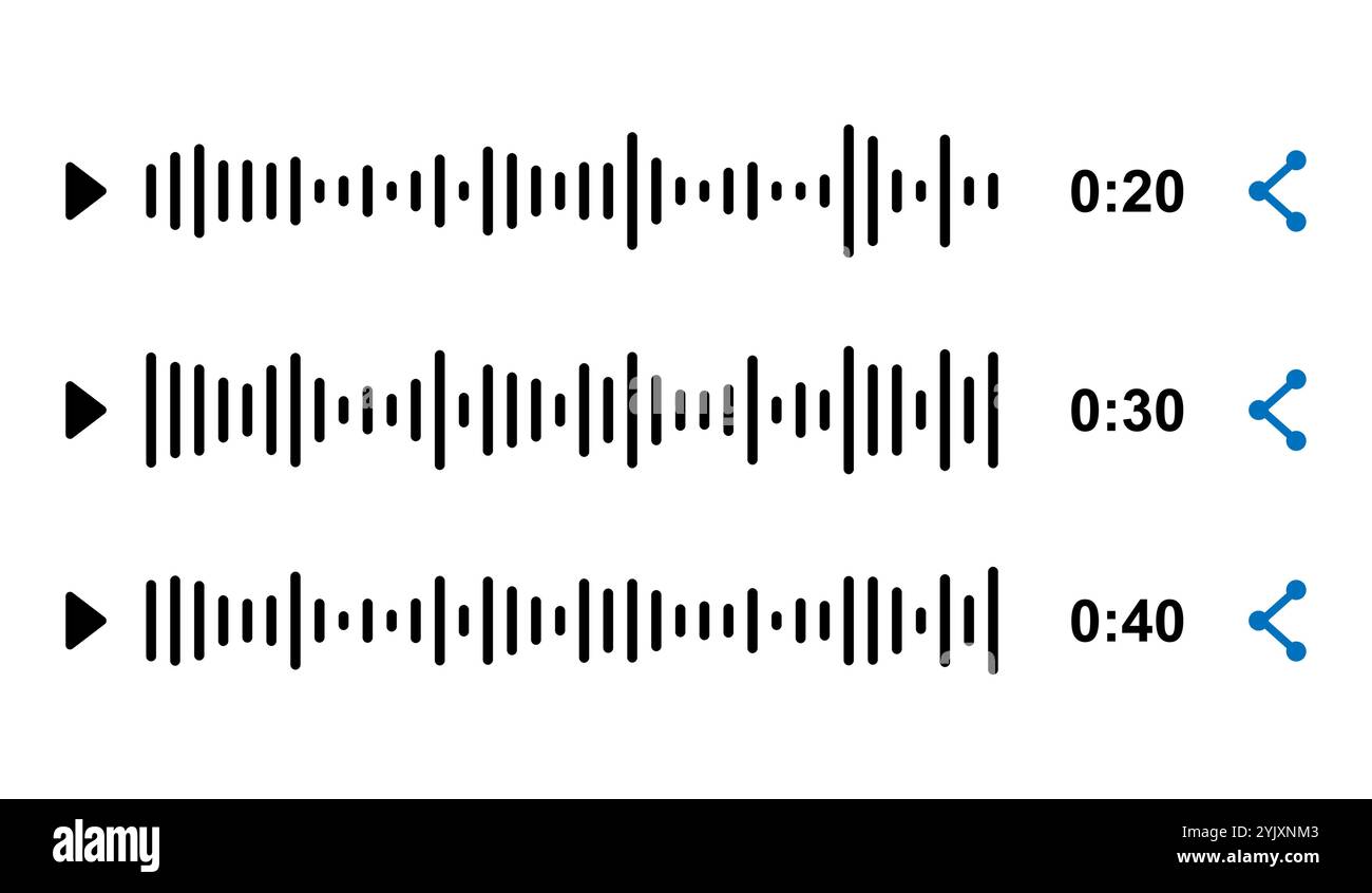 Égaliseur d'onde sonore numérique, effet d'ondes sonores audio simple. Illustration de Vecteur