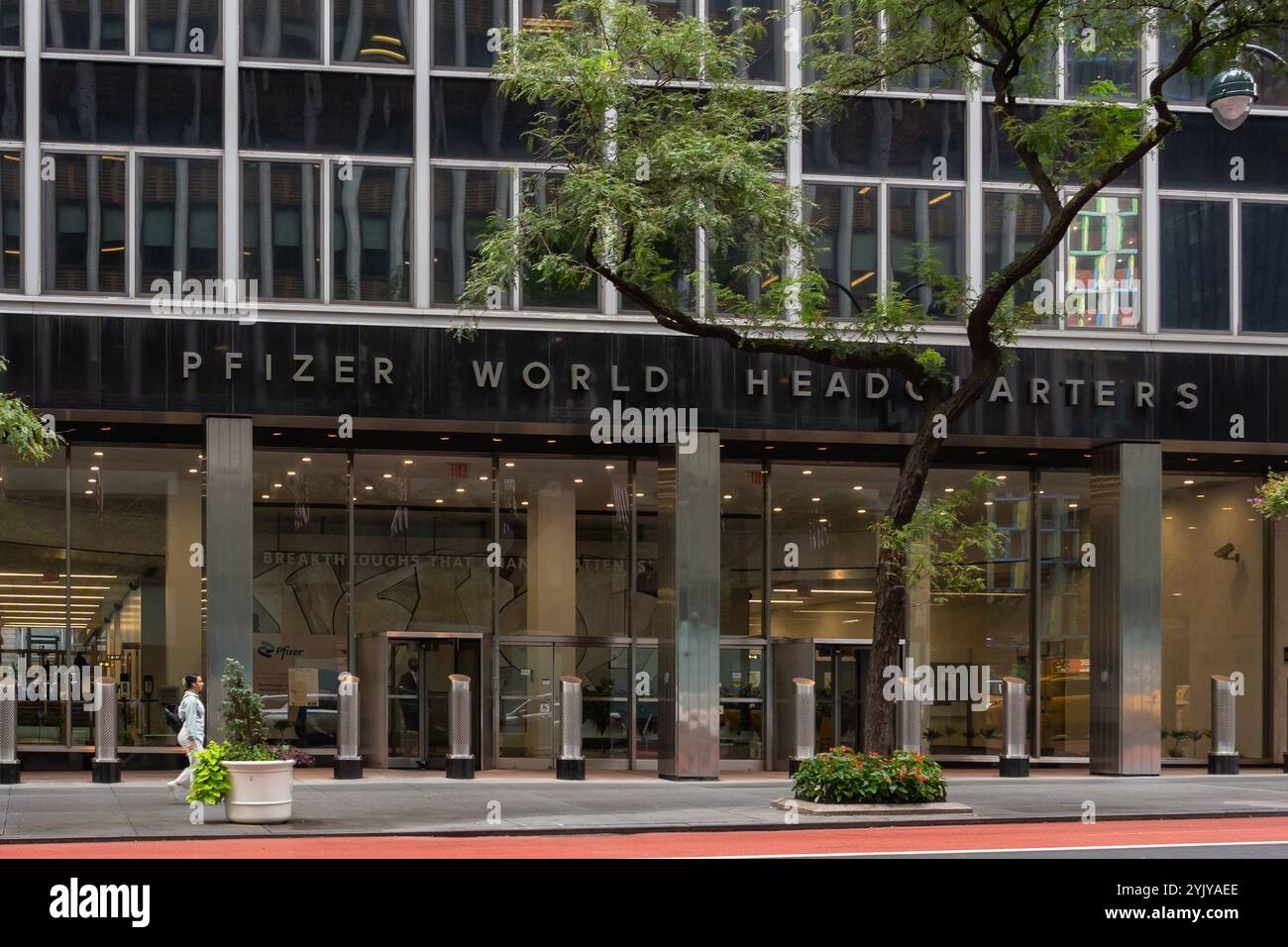 Siège mondial de Pfizer à New York, États-Unis. Banque D'Images