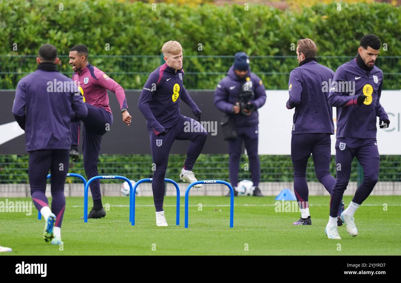 Lewis Hall en Angleterre lors d'une séance d'entraînement au terrain d'entraînement Tottenham Hotspur, Londres. Date de la photo : samedi 16 novembre 2024. Banque D'Images