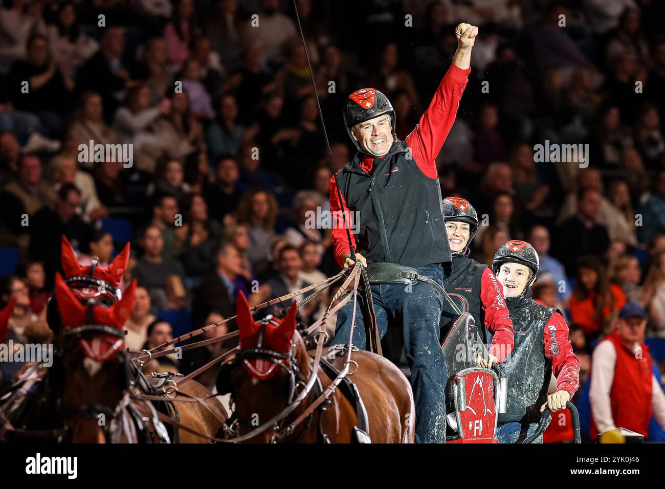 Voutaz Jerome, Suisse FEI Driving World Cup MASTERHORSE MASTER ALLEMAND Zeit-Hindernisfahren Vierspaenner mit 2 Umlaeufen Wertungspruefung für den Weltcup Fahren 2024/2025 International GER, Stuttgart German Masters 2024, 38. internationale Reitturnier, 16.11.2024 Foto : Eibner-Pressefoto/Roger Buerke Banque D'Images