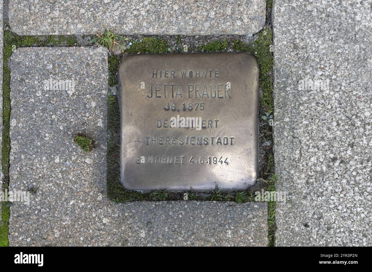 Pierre d'achoppement, souvenir de concitoyens juifs persécutés, assassinés et déportés par le national-socialisme pendant l'ère nazie, Schnaitta Banque D'Images