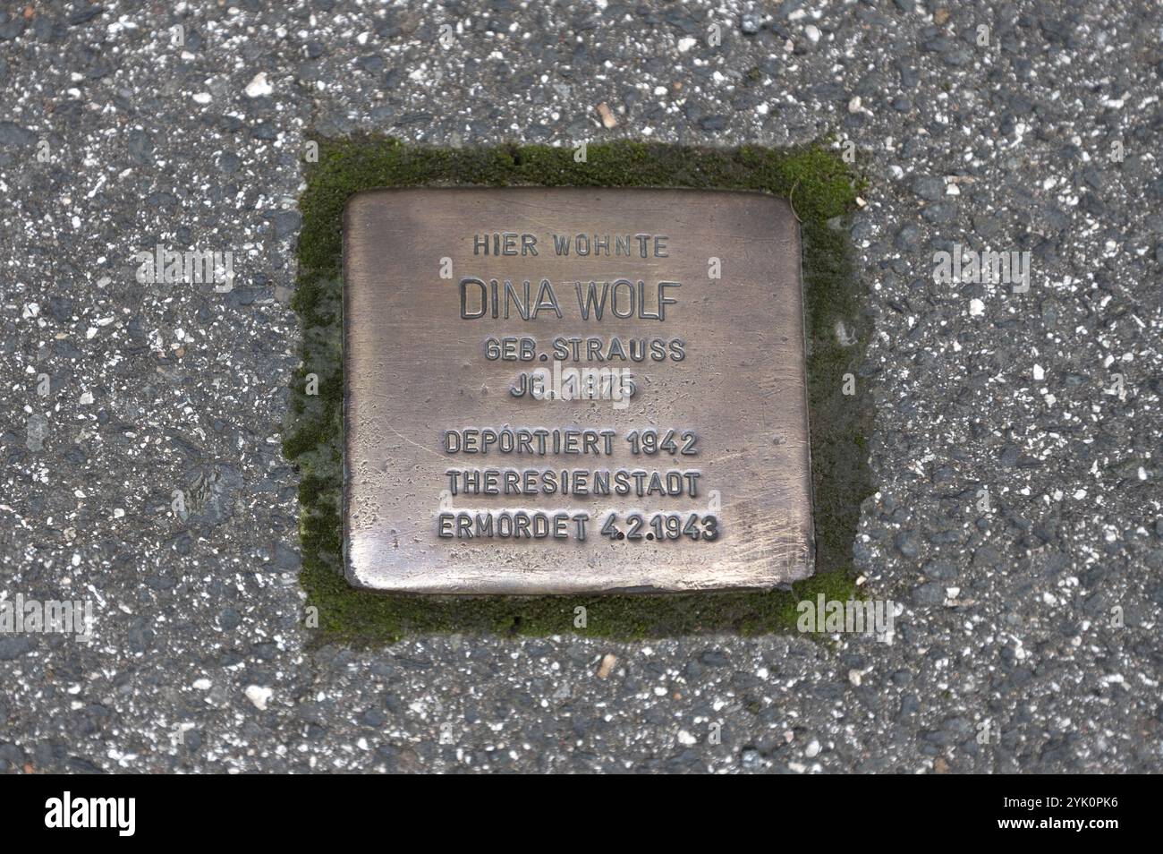 Pierre d'achoppement, souvenir de concitoyens juifs persécutés, assassinés et déportés par le national-socialisme pendant l'ère nazie, Schnaitta Banque D'Images