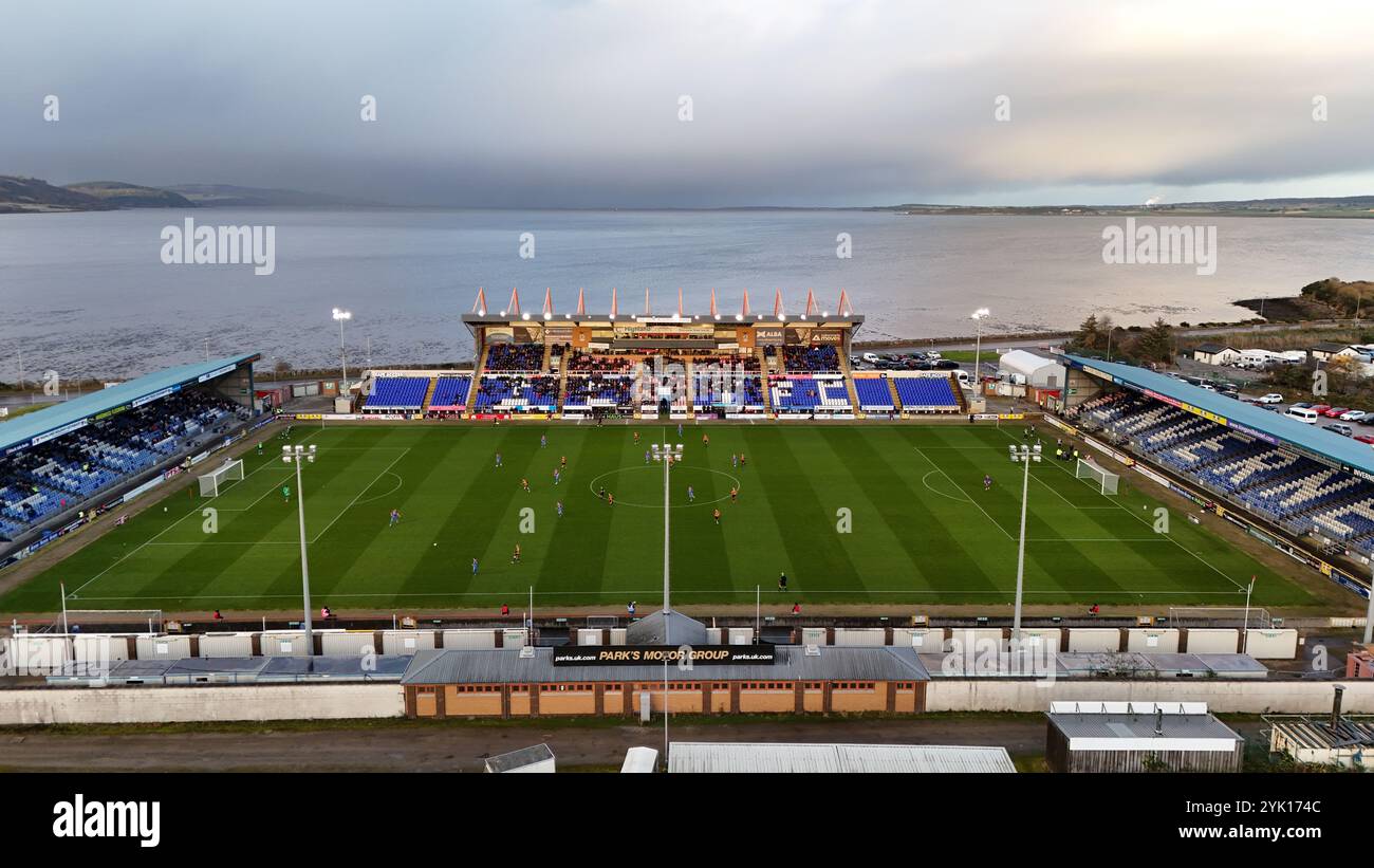 16 novembre 2024 : Inverness Caledonian Thistle Football Club Tulloch Stadium locator GV vue générale. Le match joué sur la photo est Inverness vs Alloa Athletic. Photo : Andrew Smith Banque D'Images