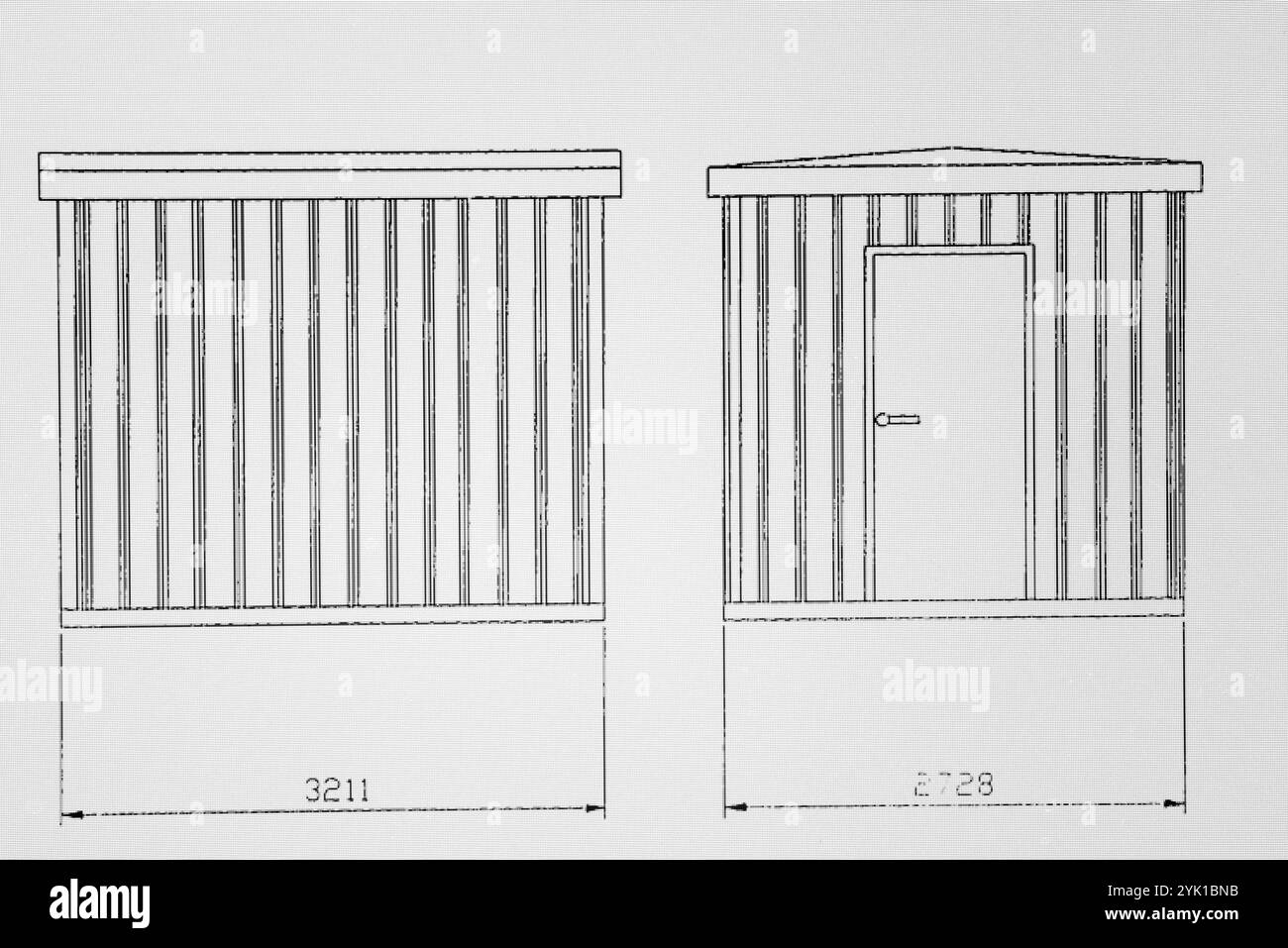 Arrière-plan architectural. Partie d'un projet architectural, plan architectural d'une sous-station électrique de transformateur compact Banque D'Images