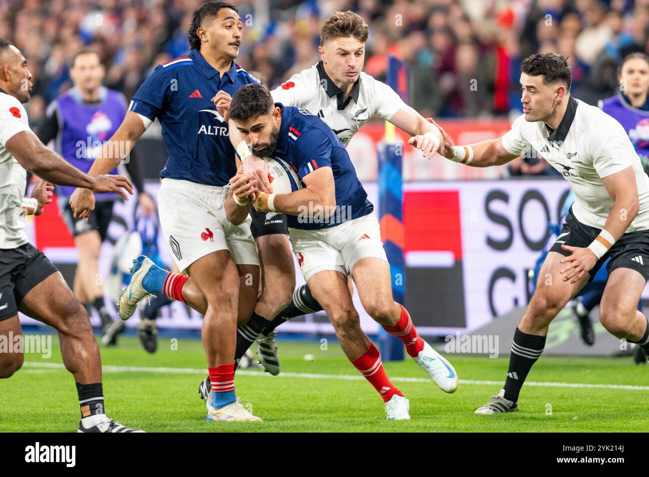 Saint Denis, France. 16 novembre 2024. Romain Buros de France lors des Autumn Nations Series 2024, match de rugby à xv entre la France et la Nouvelle-Zélande le 16 novembre 2024 au stade de France à Saint-Denis près de Paris, France - photo Nathan Barange/DPPI crédit : DPPI Media/Alamy Live News Banque D'Images